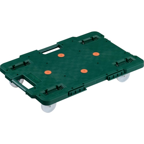 トラスコ中山 TRUSCO 樹脂製平台車 連結式ルートバン 615X415 ナイロン車輪 緑(ご注文単位1台)【直送品】