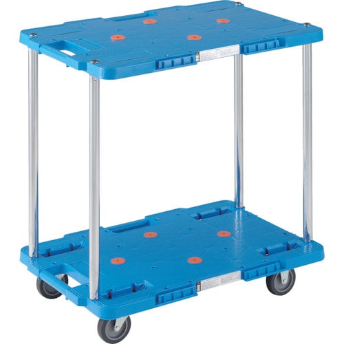 トラスコ中山 TRUSCO 樹脂製台車 ルートバン 2段式 400X600 青(ご注文単位1台)【直送品】