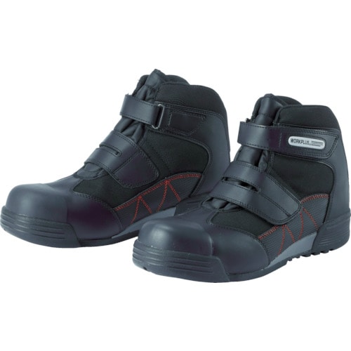 トラスコ中山 ミドリ安全 ワイド樹脂先芯入りハイカットスニーカー 27.5CM(ご注文単位1足)【直送品】