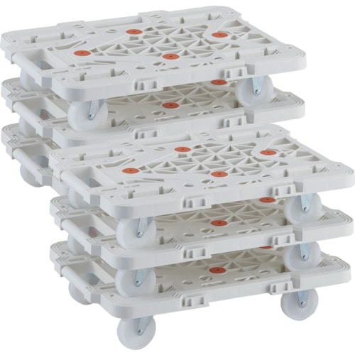 トラスコ中山 TRUSCO まとめ買い 樹脂製平台車 連結式ルートバン MPK-500N-W 6台セット(ご注文単位1セット)【直送品】