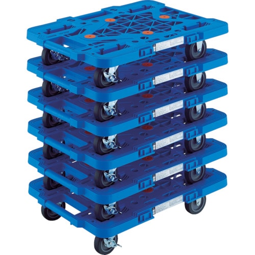 トラスコ中山 TRUSCO まとめ買い 樹脂製平台車 ルートバン MPK-500S-B 6台セット(ご注文単位1セット)【直送品】