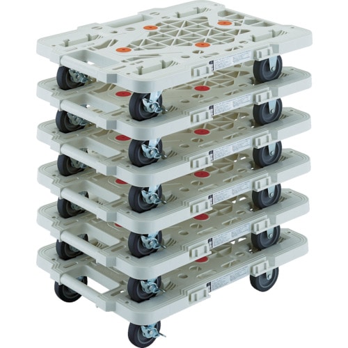 トラスコ中山 TRUSCO まとめ買い 樹脂製平台車 ルートバン MPK-500S-W 6台セット(ご注文単位1セット)【直送品】