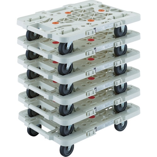 トラスコ中山 TRUSCO まとめ買い 樹脂製平台車 ルートバン MPK-500-W 6台セット(ご注文単位1セット)【直送品】