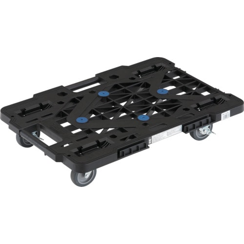 トラスコ中山 TRUSCO 樹脂製平台車 ルートバンメッシュタイプ 615X415 4輪自在 ストッパー付 黒(ご注文単位1台)【直送品】