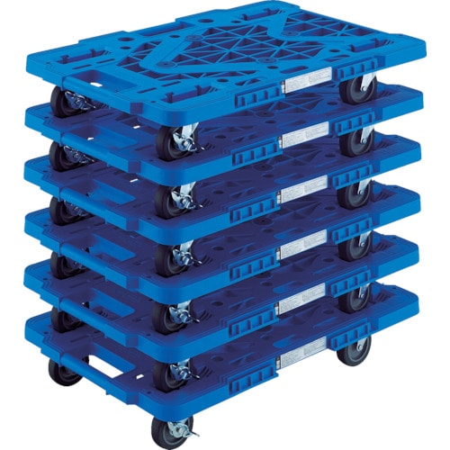 トラスコ中山 TRUSCO まとめ買い 樹脂製平台車 ルートバン MPK-600JS-B 6台セット(ご注文単位1セット)【直送品】