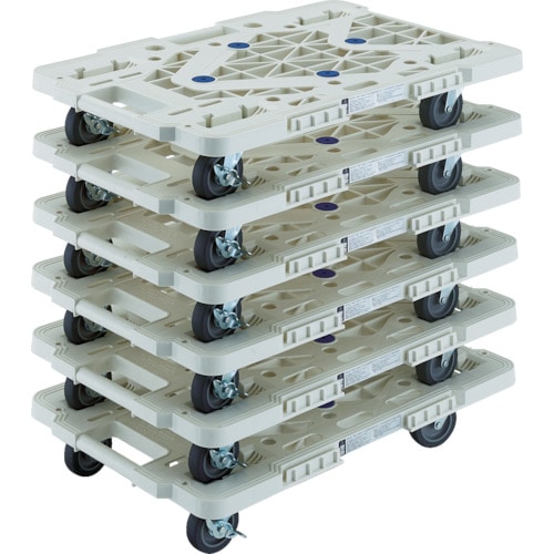 トラスコ中山 TRUSCO まとめ買い 樹脂製平台車 ルートバン MPK-600JS-W 6台セット(ご注文単位1セット)【直送品】