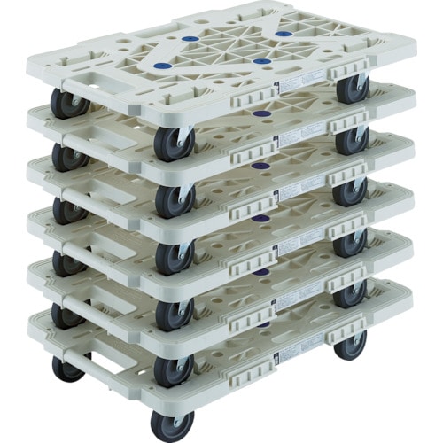 トラスコ中山 TRUSCO まとめ買い 樹脂製平台車 ルートバン MPK-600J-W 6台セット(ご注文単位1セット)【直送品】