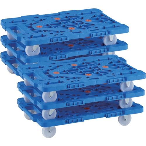 トラスコ中山 TRUSCO まとめ買い 樹脂製平台車 連結式ルートバン MPK-600N-B 6台セット(ご注文単位1セット)【直送品】