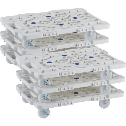 トラスコ中山 TRUSCO まとめ買い 樹脂製平台車 連結式ルートバン MPK-600NJS-W 6台セット(ご注文単位1セット)【直送品】