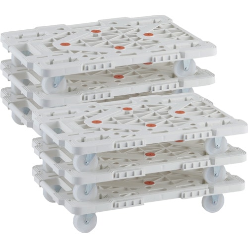 トラスコ中山 TRUSCO まとめ買い 樹脂製平台車 連結式ルートバン MPK-600N-W 6台セット(ご注文単位1セット)【直送品】