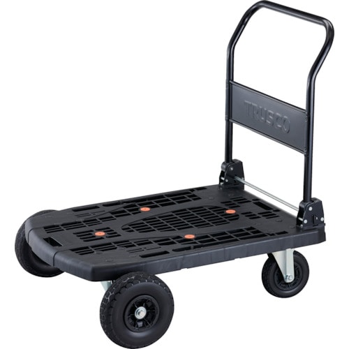 トラスコ中山 TRUSCO 樹脂台車 カルティオビッグオフロード 900X600 ノーパンクタイヤ ブラック(ご注文単位1台)【直送品】