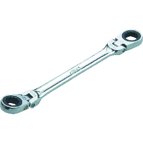 トラスコ中山 KTC ラチェットめがねレンチ(両頭型首振りタイプ) 対辺寸法12×14mm 全長195mm(ご注文単位1個)【直送品】