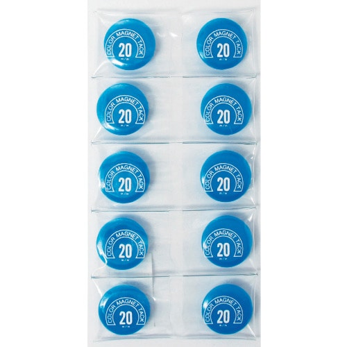 トラスコ中山 ミツヤ カラーマグネット丸型#20 青(ご注文単位10個)【直送品】