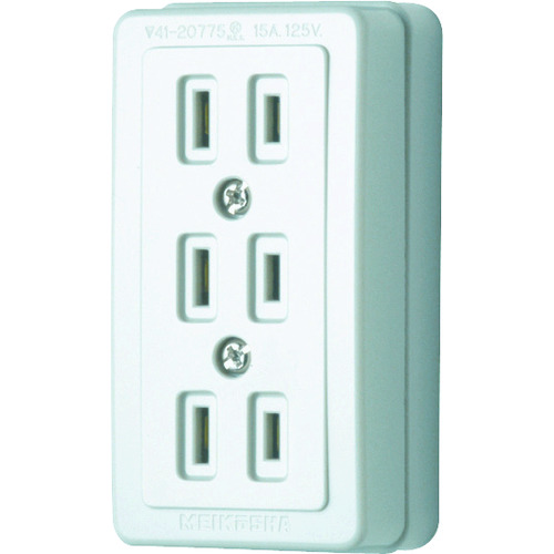 トラスコ中山 明工 トリプルコンセント(白)（ご注文単位1個）【直送品】