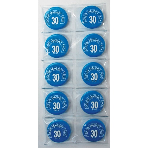 トラスコ中山 ミツヤ カラーマグネット丸型#30 青 (ご注文単位10個)【直送品】