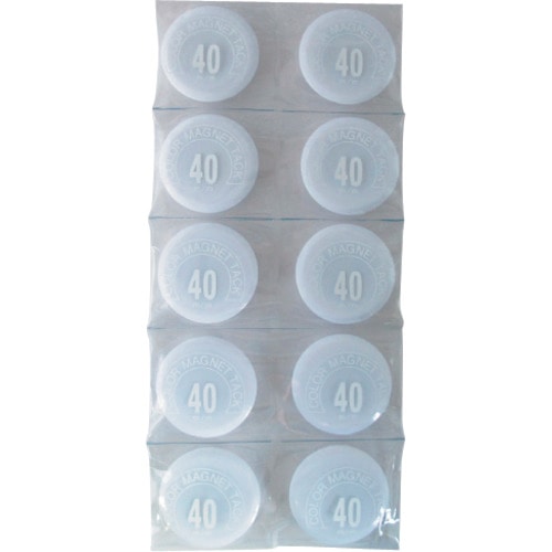 トラスコ中山 ミツヤ カラーマグネット丸型#40 白 (ご注文単位10個)【直送品】