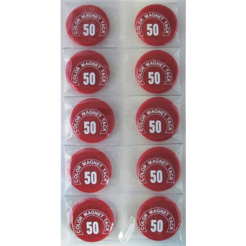 トラスコ中山 ミツヤ カラーマグネット丸型#50 赤 (ご注文単位10個)【直送品】