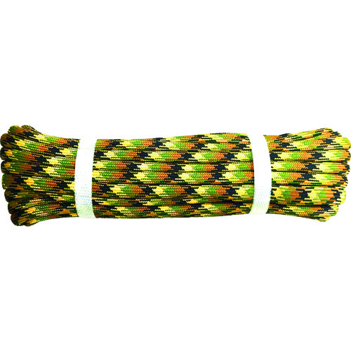 トラスコ中山 ユタカメイク PP迷彩ロープ 8mm×10m（ご注文単位1本）【直送品】