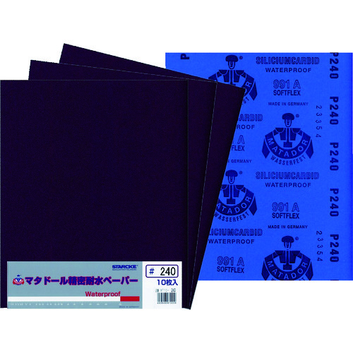 トラスコ中山 ベルスター マタドール耐水ペーパー #240（ご注文単位10枚）【直送品】