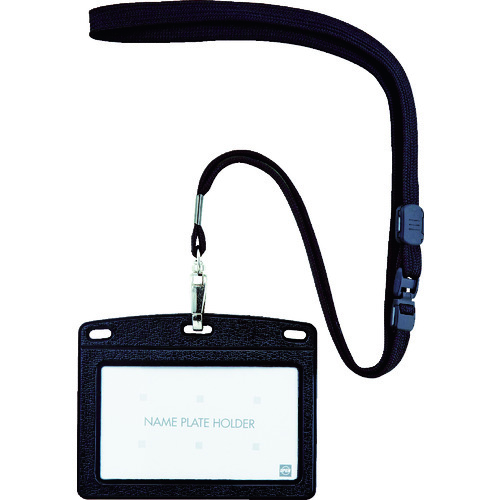 トラスコ中山 OP 吊り下げ名札 レザー調 1枚 黒(ご注文単位1枚)【直送品】