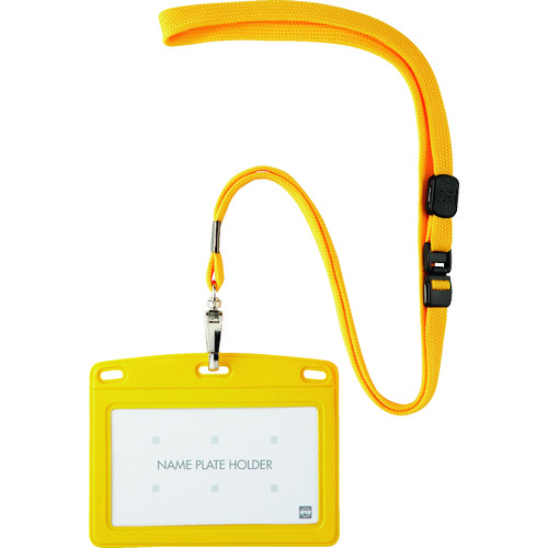 トラスコ中山 OP 吊り下げ名札 レザー調 1枚 黄(ご注文単位1枚)【直送品】