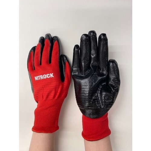 トラスコ中山 コーコス 背抜き手袋 ニトロックプレミアム N-3550 20レッド L（ご注文単位1組）【直送品】