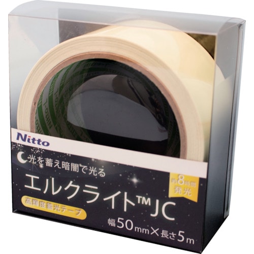 トラスコ中山 日東エルマテ 高輝度蓄光テープ JIS-JC級 0.3mm×50mm×5m グリーン(ご注文単位1巻)【直送品】