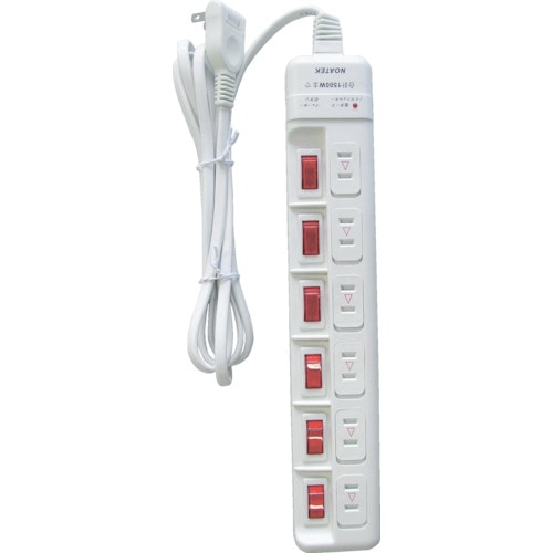 トラスコ中山 ノア 雷ガード付 6ヶ口6スイッチ省エネタップホコリカバー付(ご注文単位1個)【直送品】