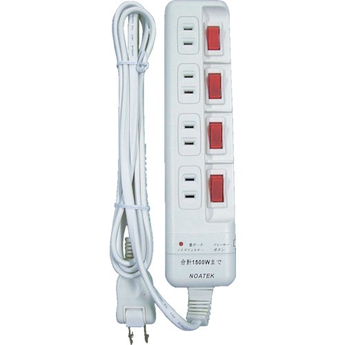 トラスコ中山 ノア 雷ガード付 4ヶ口4スイッチ省エネタップ(ご注文単位1個)【直送品】