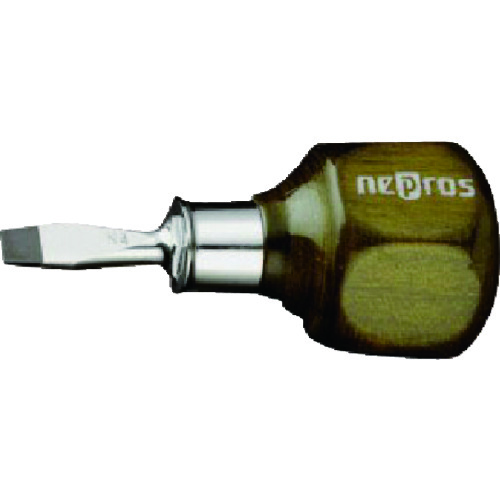 トラスコ中山 ネプロス 木柄スタッビドライバ(マイナス)6mm（ご注文単位1本）【直送品】