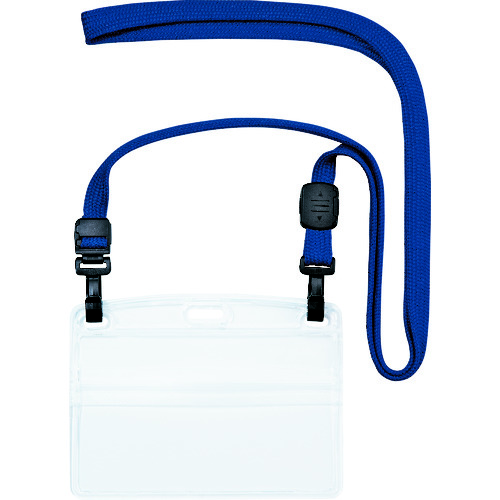 トラスコ中山 OP 吊り下げ名札 ダブルフック式ヨコ名刺 10枚 青(ご注文単位1袋)【直送品】