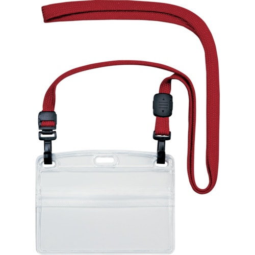 トラスコ中山 OP 吊り下げ名札 ダブルフック式ヨコ名刺 10枚 赤(ご注文単位1袋)【直送品】