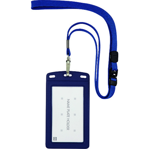 トラスコ中山 OP 吊り下げ名札 レザー調 タテ名刺 1枚 青(ご注文単位1枚)【直送品】