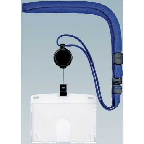 トラスコ中山 OP 吊り下げ名札 リール式 1枚 青(ご注文単位1枚)【直送品】