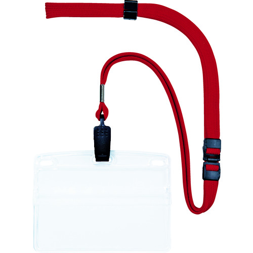 トラスコ中山 OP 吊り下げ名札 名刺サイズ 10枚 赤(ご注文単位1袋)【直送品】