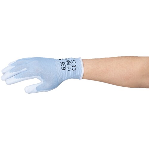 トラスコ中山 バリアローブ 耐切創手袋 耐切創カットバリアブルーPUコート個包装S（ご注文単位1袋）【直送品】