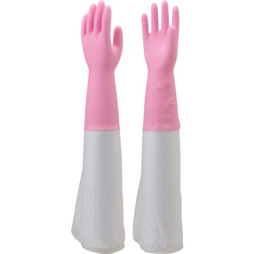 トラスコ中山 ショーワ 腕カバー付手袋厚手 No140 ピンク Mサイズ（ご注文単位1組）【直送品】