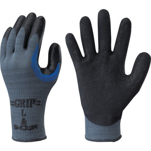 トラスコ中山 ショーワ ゴム背抜き手袋 No330股付グリップ 3双パック ブラック Mサイズ(ご注文単位1組)【直送品】