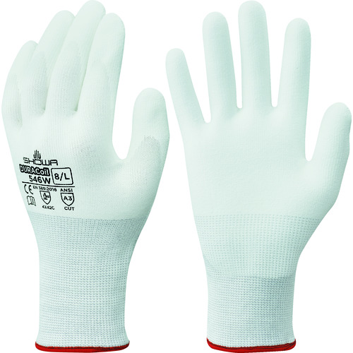 トラスコ中山 ショーワ 耐切創手袋 NO546W デュラコイル546W ホワイト Lサイズ（ご注文単位1組）【直送品】