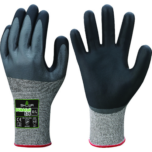 トラスコ中山 ショーワ 耐切創手袋 NO576 デュラコイル576 グレー Mサイズ（ご注文単位1組）【直送品】