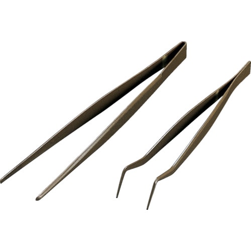 トラスコ中山 フロンケミカル フッ素樹脂コーティングピンセット 180mm 膜厚約50μ(ご注文単位1本)【直送品】