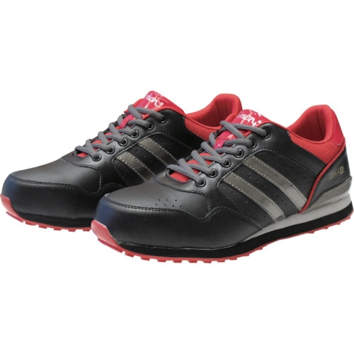 トラスコ中山 シモン 耐滑プロテクティブスニーカー NS811 24.0cm ブラック/レッド(ご注文単位1足)【直送品】