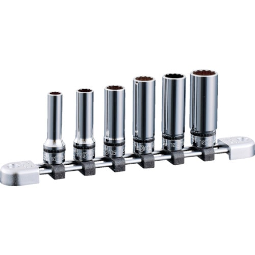 トラスコ中山 ネプロス 9.5sq.ディープソケットセット(6コ組) 差込数9.5mm 12角（ご注文単位1セット）【直送品】