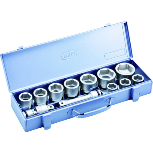 トラスコ中山 TONE インパクト用ソケットセット(メタルトレー付) 12pcs 差込角19.0mm(ご注文単位1セット)【直送品】