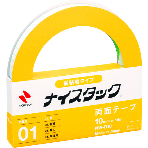 トラスコ中山 ニチバン 両面テープ ナイスタック弱粘着タイプ NW-R10 10mmX18m(ご注文単位1巻)【直送品】