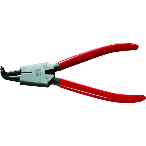 トラスコ中山 エビ スナップリングプライヤー 軸用・曲爪 全長163mm(ご注文単位1個)【直送品】