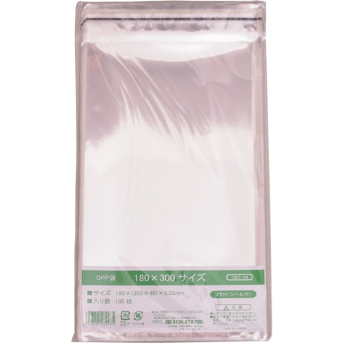 トラスコ中山 IRL OPP袋フタ付シール付き 180×300サイズ（ご注文単位1袋）【直送品】