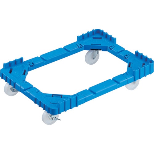 トラスコ中山 TRUSCO OCドーリー 50Lオリコン用 ナイロン車輪 4輪自在ストッパー付 片側ガード無し ブルー(ご注文単位1台)【直送品】