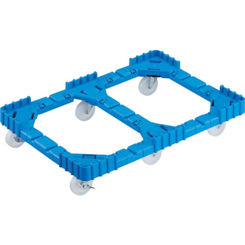トラスコ中山 TRUSCO OCドーリー 75Lオリコン用 ナイロン車輪 6輪自在ストッパー付 ブルー(ご注文単位1台)【直送品】