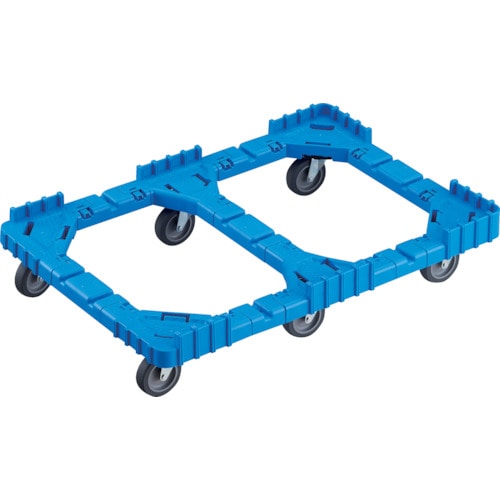 トラスコ中山 TRUSCO OCドーリー 75Lオリコン用 エラストマー車輪 6輪自在 片側ガード無し ブルー(ご注文単位1台)【直送品】